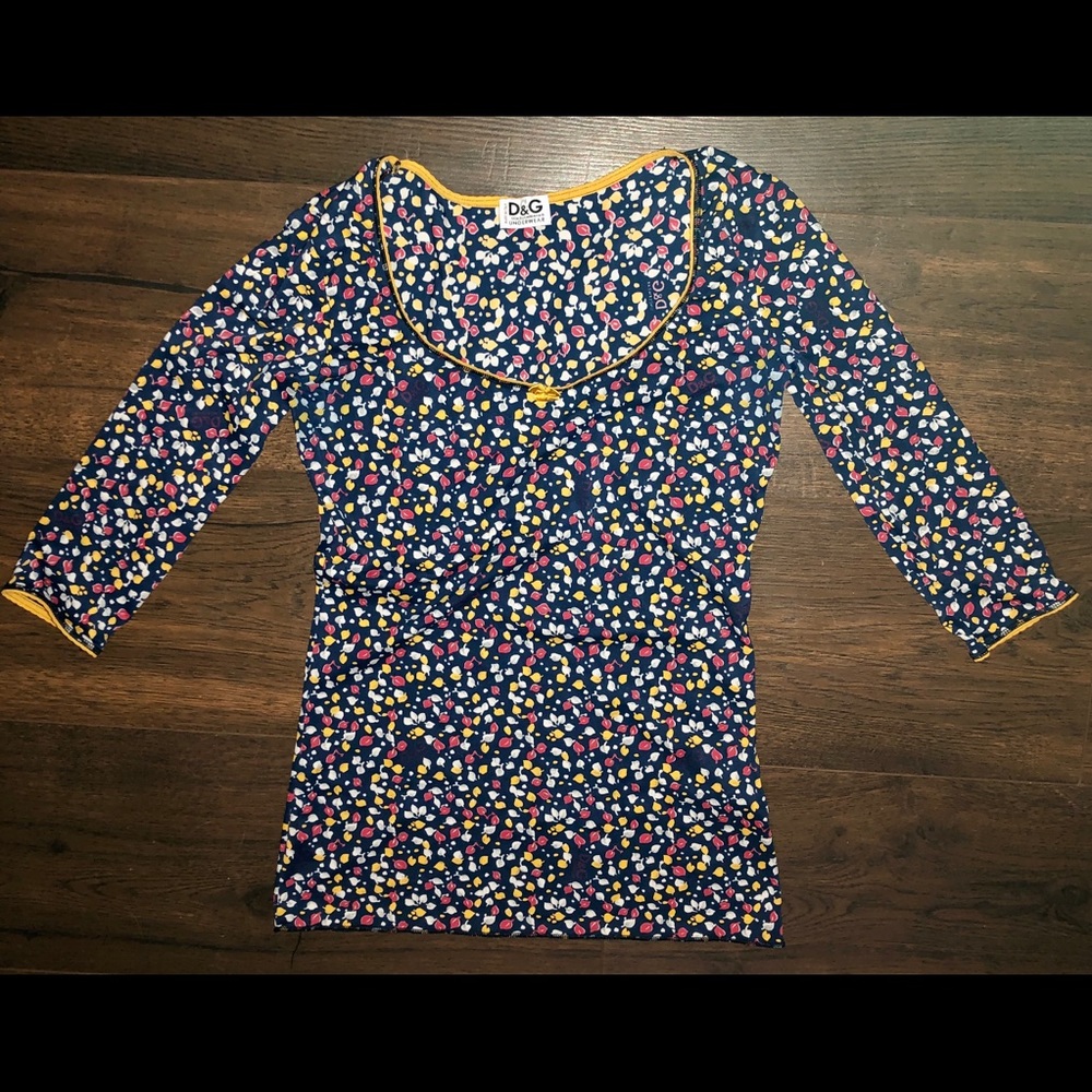 D&G • Navy Pajama Top • Small